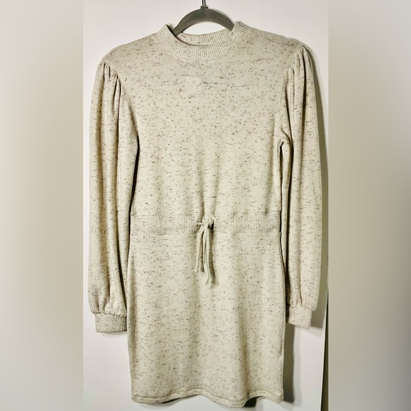 TopShop Womens Crew Neck Long Sleeves Textured Pattern Bodycon Dress Tan Combo - Picture 8 of 8